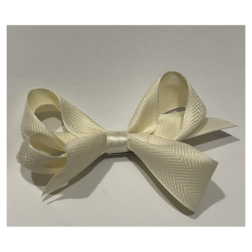 Herringbone bow Super Toddler 3 مشبك شعر