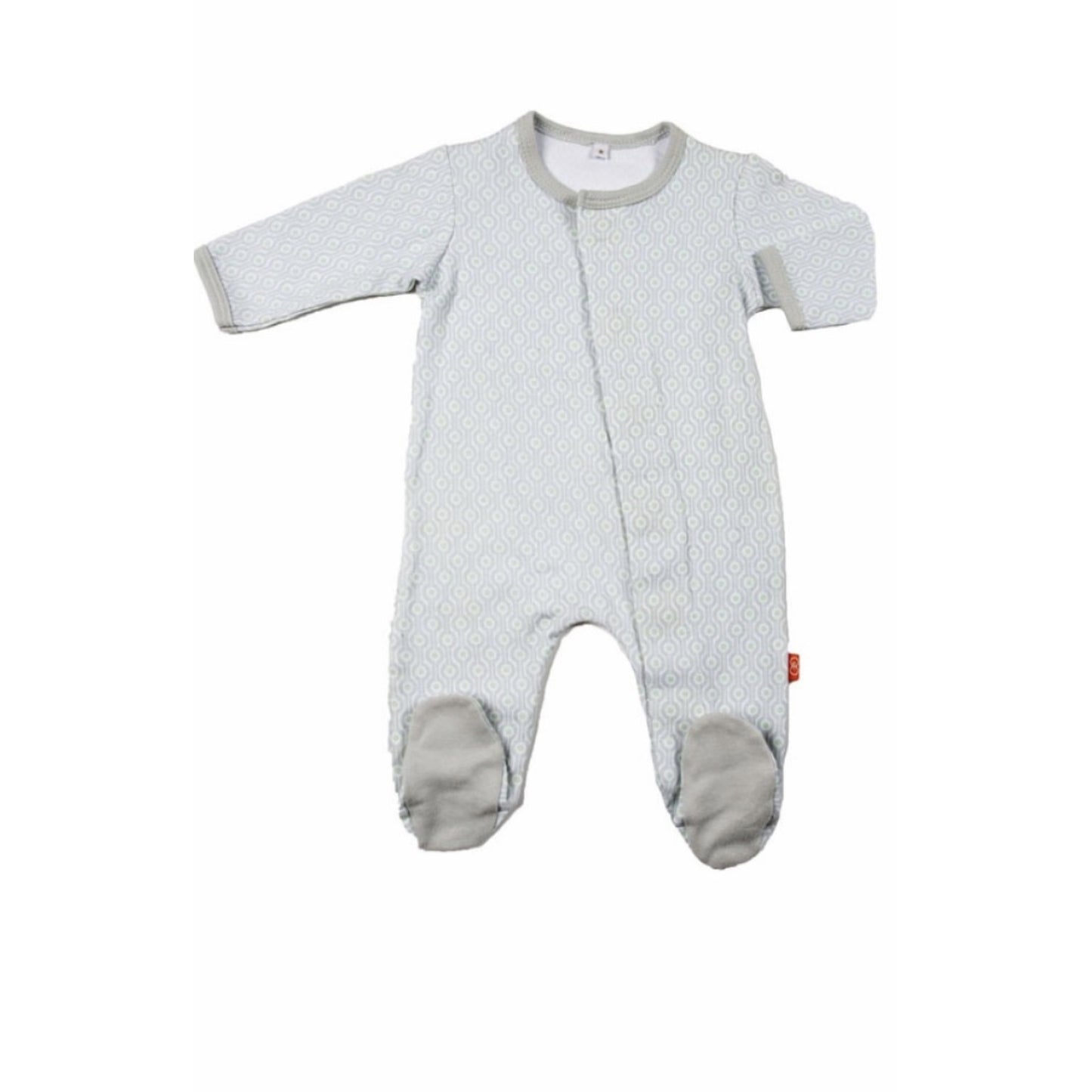 Magnetic Gray Mod Dots Footies بيجاما مواليد