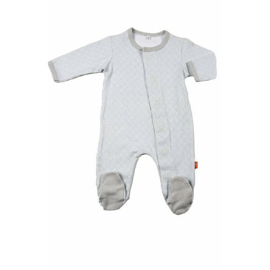 Magnetic Gray Mod Dots Footies بيجاما مواليد