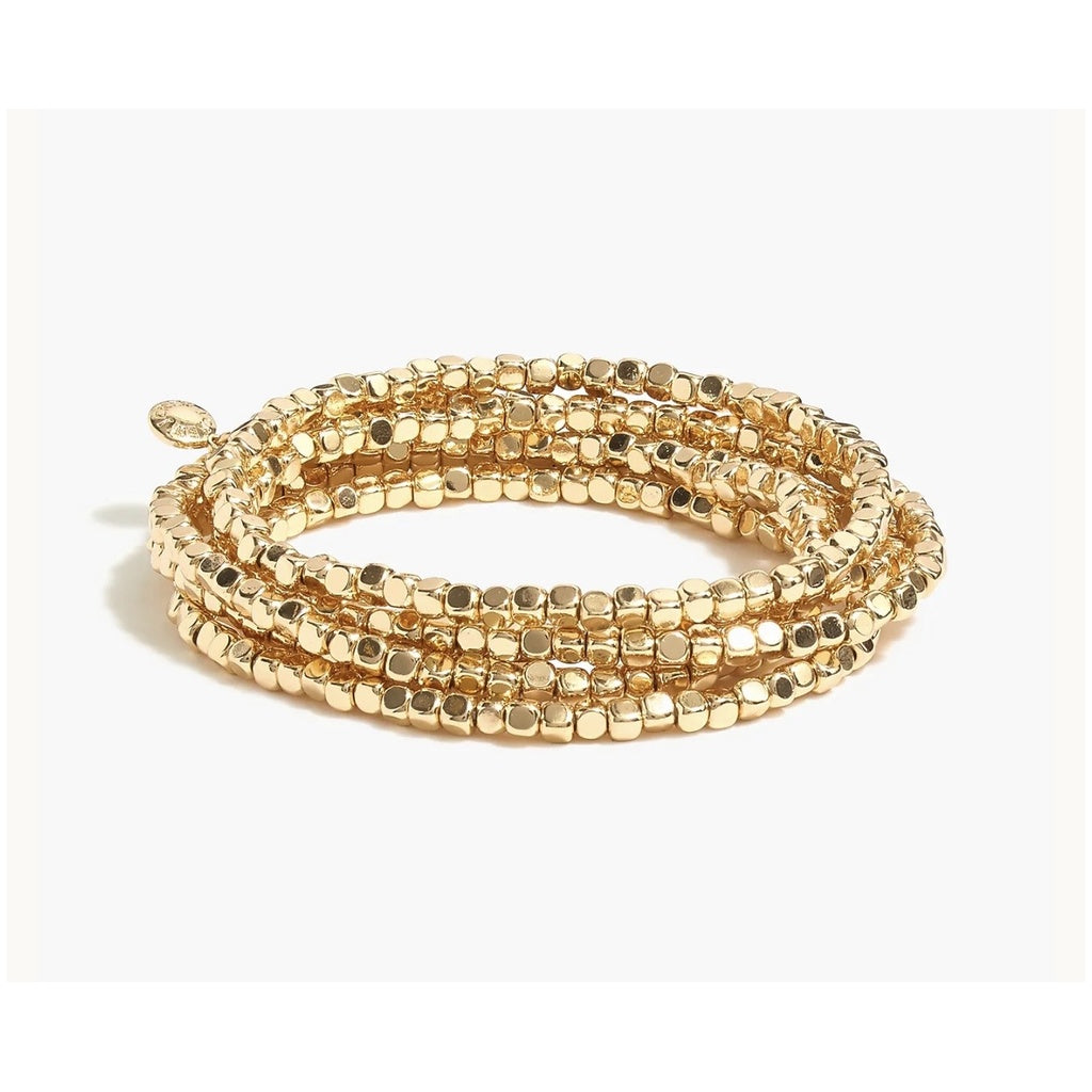 Tiny Beads Streach Bracelet Set of 6 اساور لون ذهبي