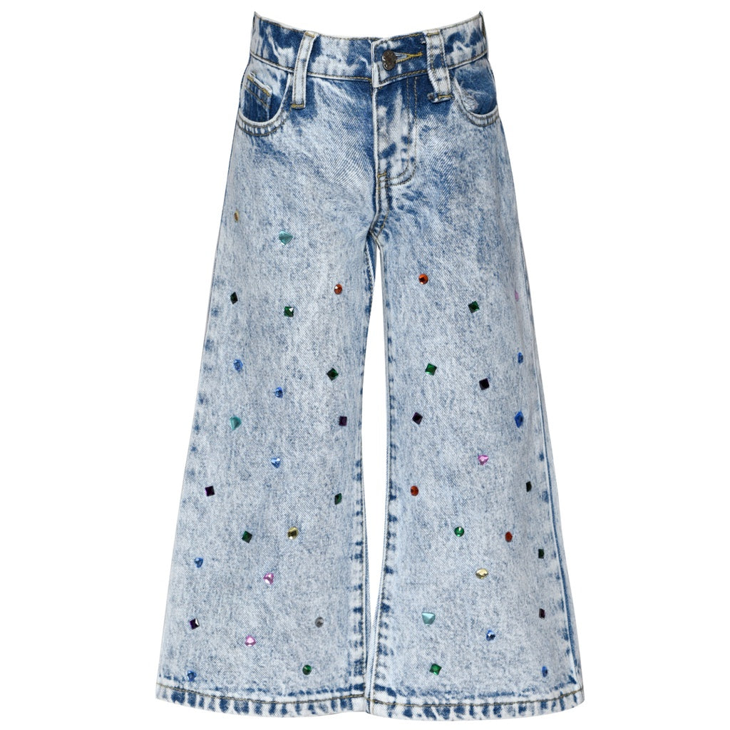 Denim Jacket W/ Stones & Jeans Set طقم جاكيت وبنطلون جينز