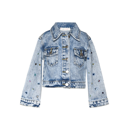 Denim Jacket W/ Stones & Jeans Set طقم جاكيت وبنطلون جينز