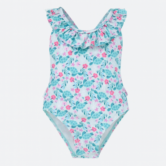 Botanical Turtles Mindy Crossback Swimsuit ملابس سباحة
