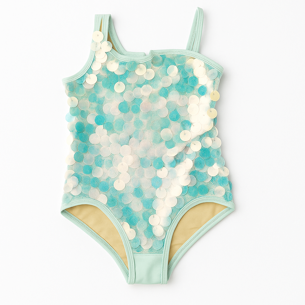 Mint Green Sequin 1 Shldr Swimsuit ملابس سباحة