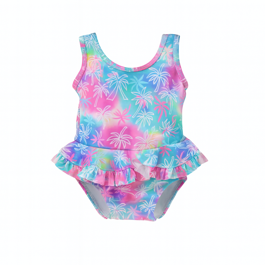 Pink Tropical Palms Stella Swimsuit ملابس سباحة