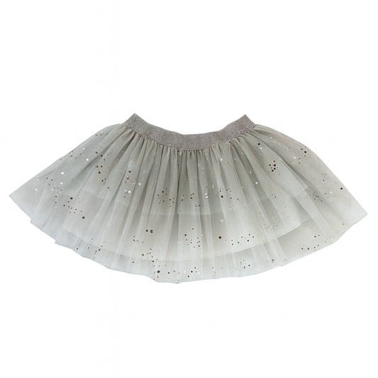 Silver Dots Tutu Skirt تنورة لون فضي