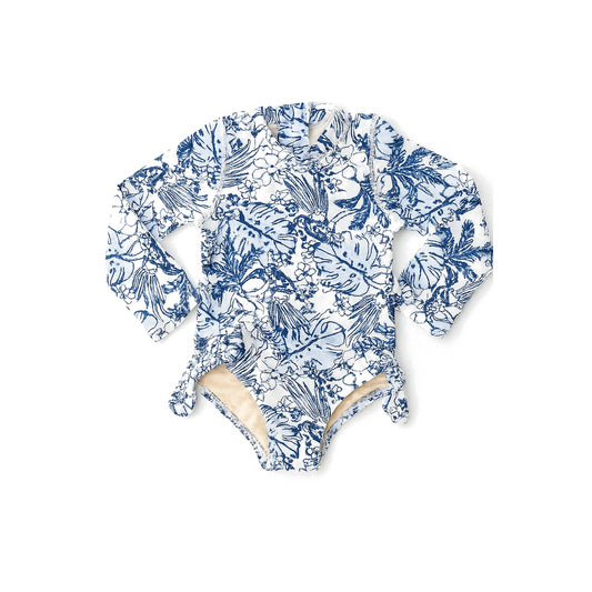 Tiki Tides Daisy Girls L/S Swimsuit  ملابس سباحة
