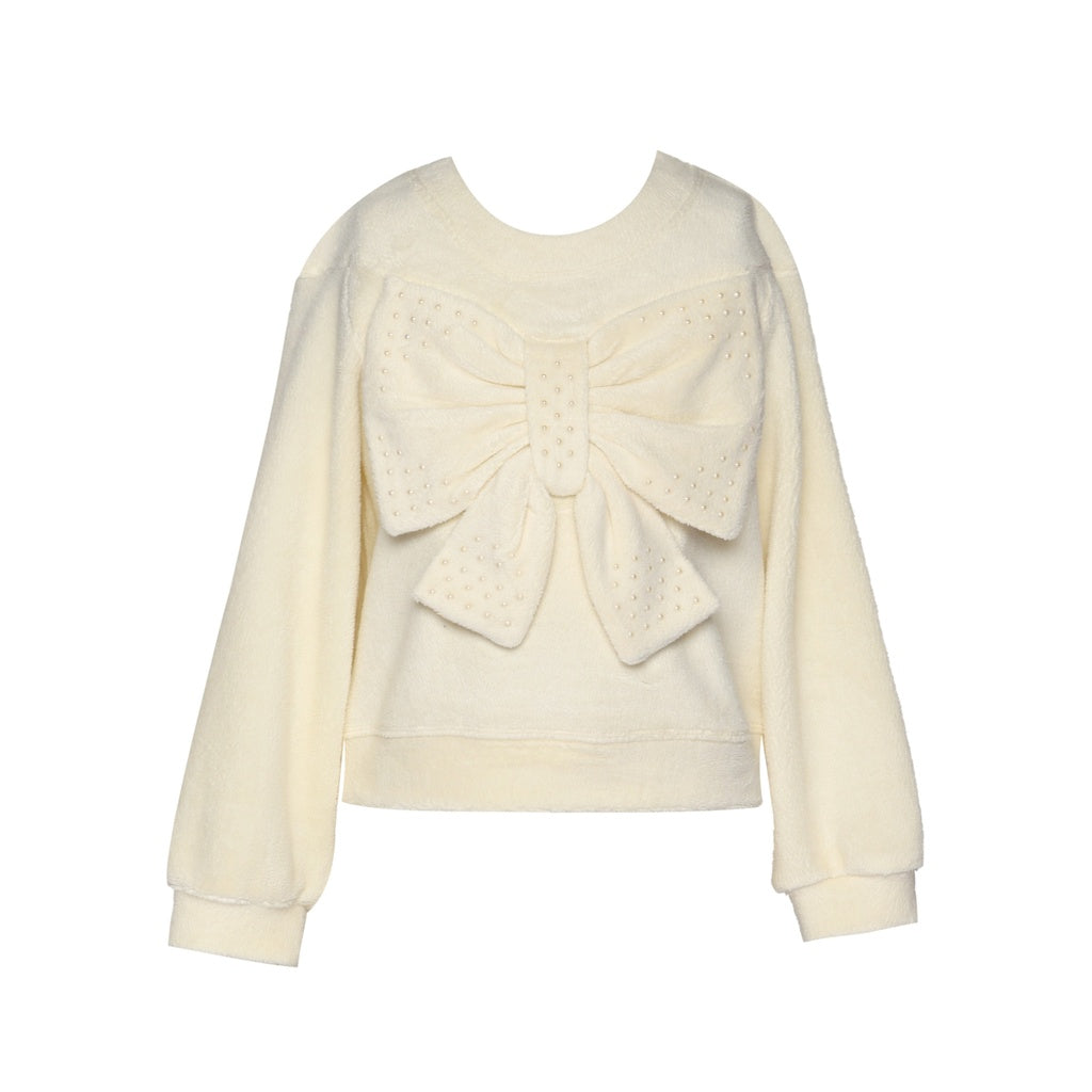 Sherba Bow Top & Faux Gold Leather Skirt طقم بلوزة وتنورة
