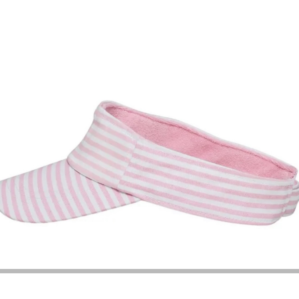 Pink Stripe Visor قبعة لون وردي و أبيض