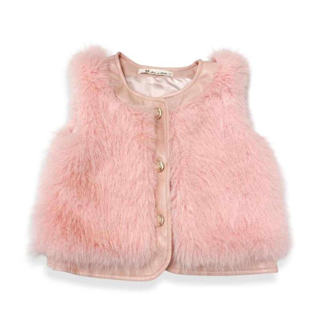 Pink Faux Fur Vest صديري لون وردي
