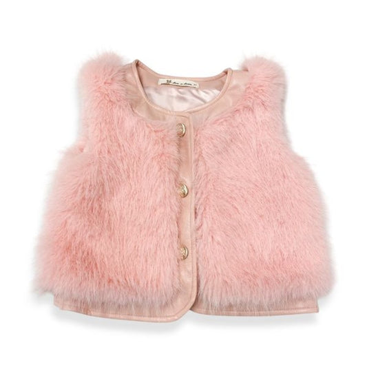 Pink Faux Fur Vest صديري لون وردي