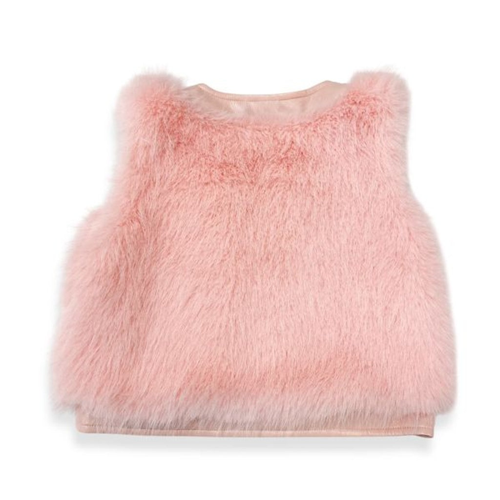 Pink Faux Fur Vest صديري لون وردي