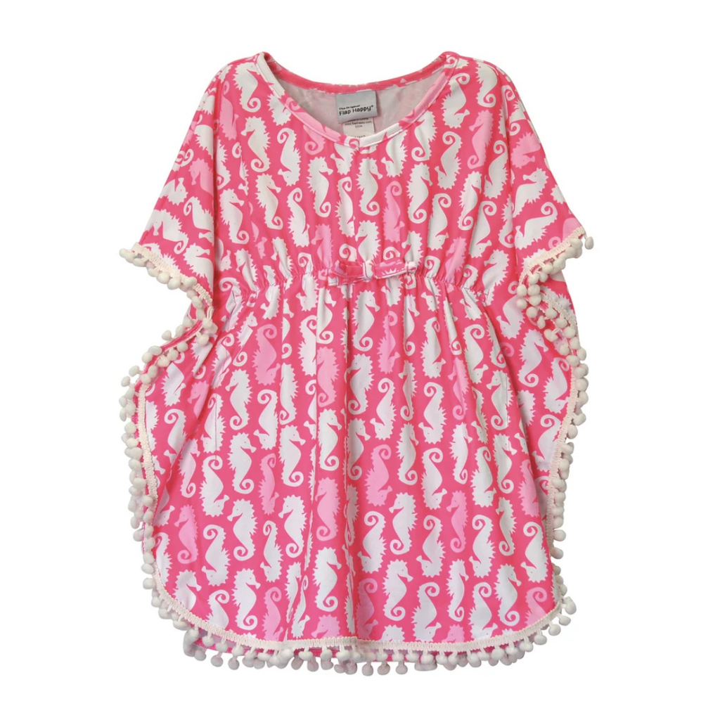 Happy Pink Seahorse Kaia Beach Cover-up فستان وردي