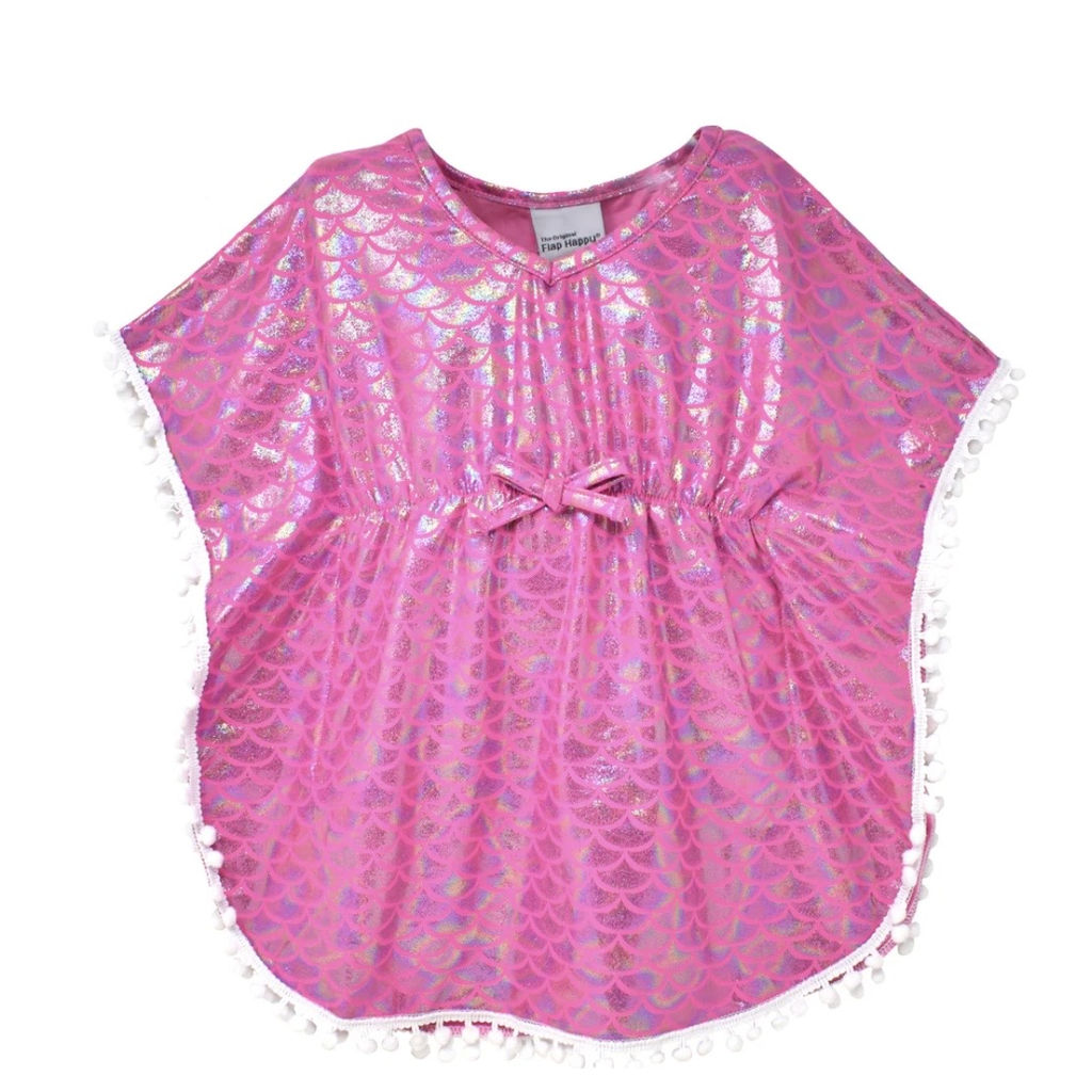 Shiny Pink Scales Kaia Beach Coverup فستان وردي