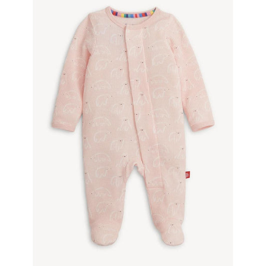 Pink Polaris Waffle Footie بيجاما مواليد