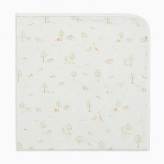 White Safari Blanket بطانية مواليد