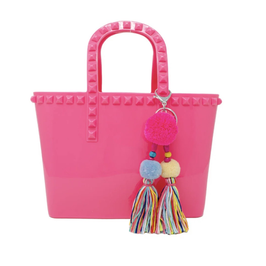 Jelly Tote BagHot Pink حقيبة يد