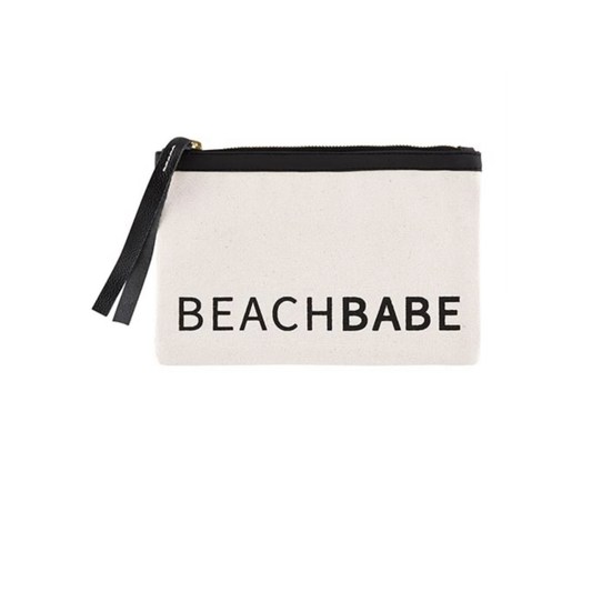 Pouchbag ,  Beach Bebe حقيبة لون أبيض