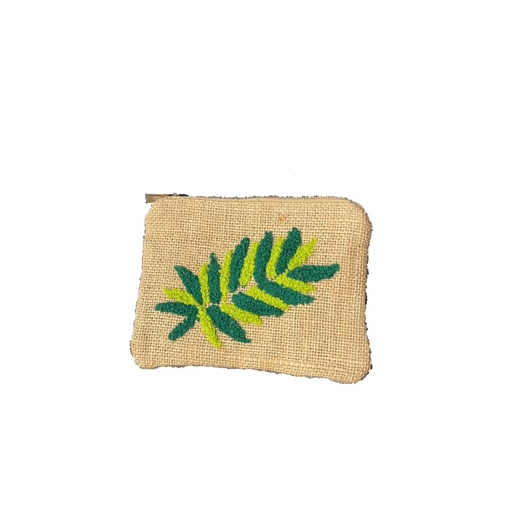 Assorted Embroidered Jute Coin Bag حقيبة صفيرة