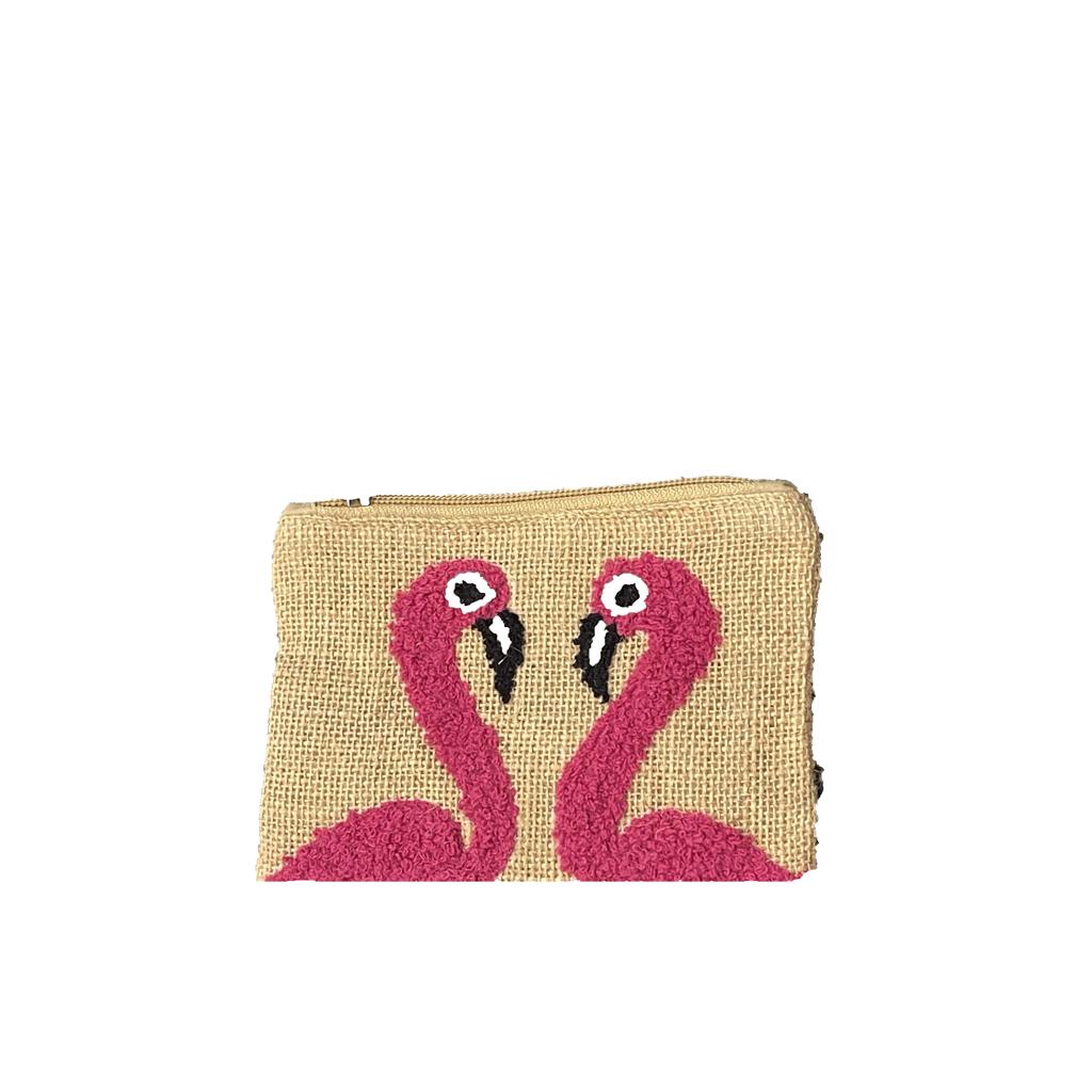 Assorted Embroidered Jute Coin Bag حقيبة صفيرة