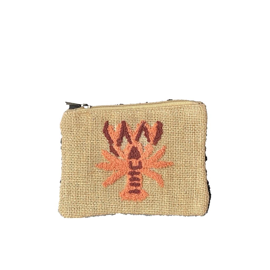 Assorted Embroidered Jute Coin Bag حقيبة صفيرة