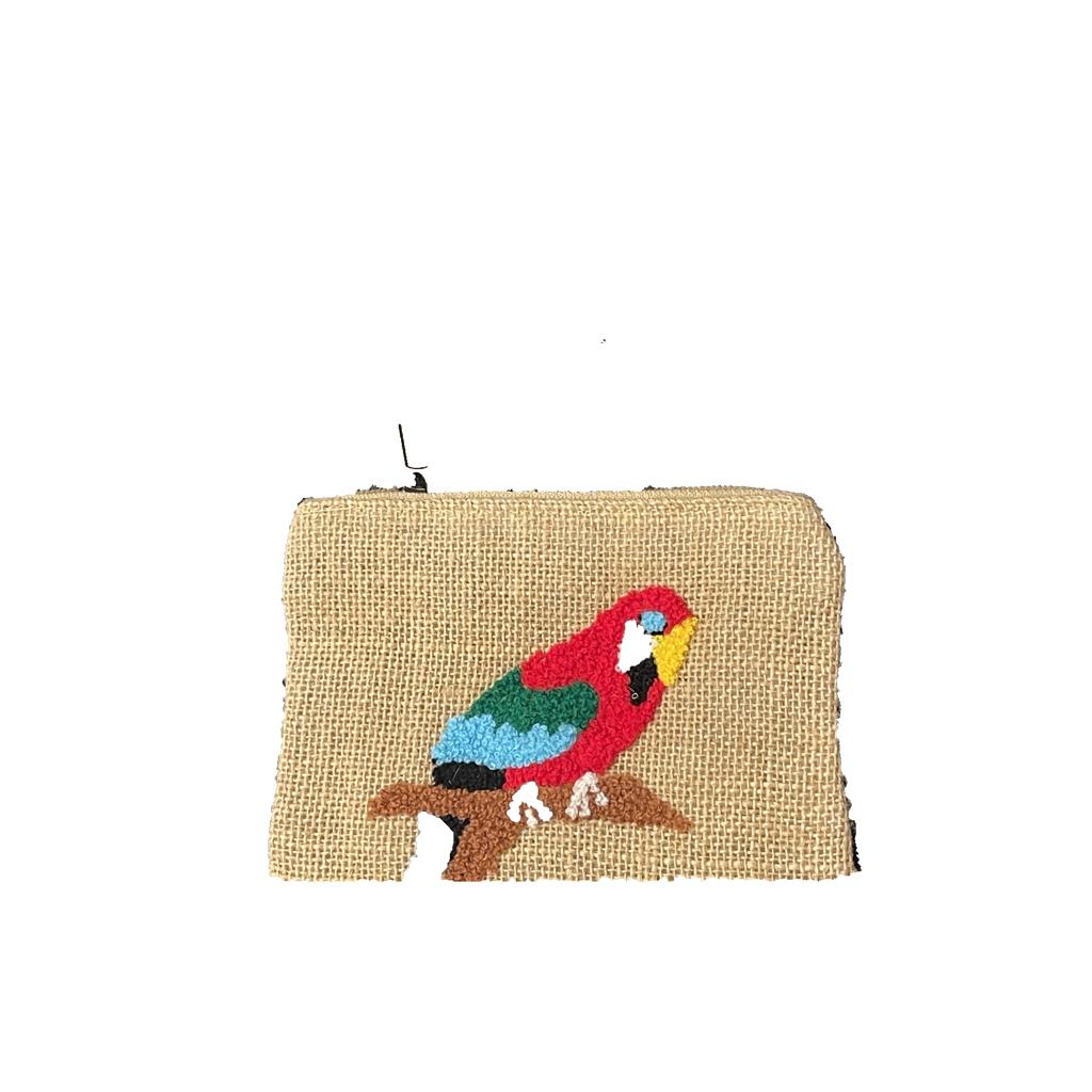 Assorted Embroidered Jute Coin Bag حقيبة صفيرة