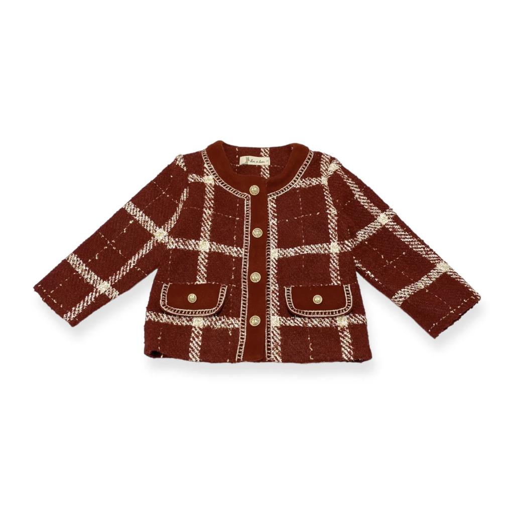 Red Plaid The Holly Set طقم جاكيت وتنورة