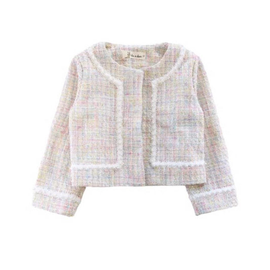 Multi Pearl Trim Tweed Set طقم تنورة وشورت