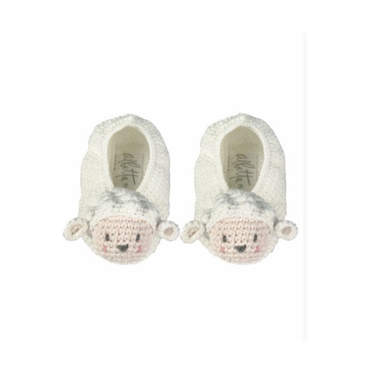 Crochet Lamb Booties حذاء مواليد