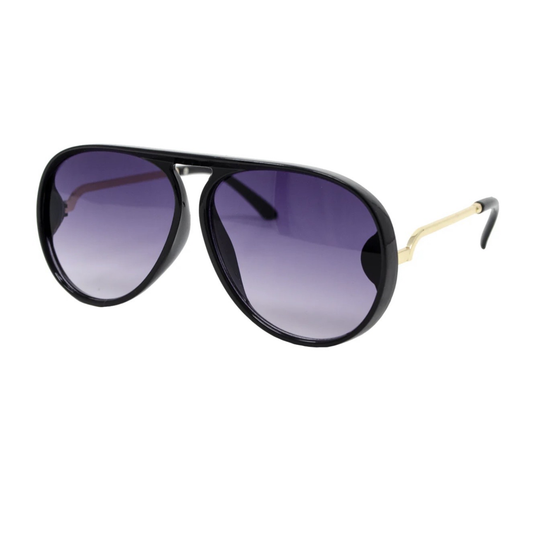 Black Aviator Sunglasses نظارات لون أسود