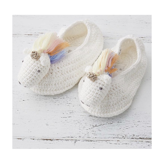 Croshet Unicorn Booties حذاء مواليد