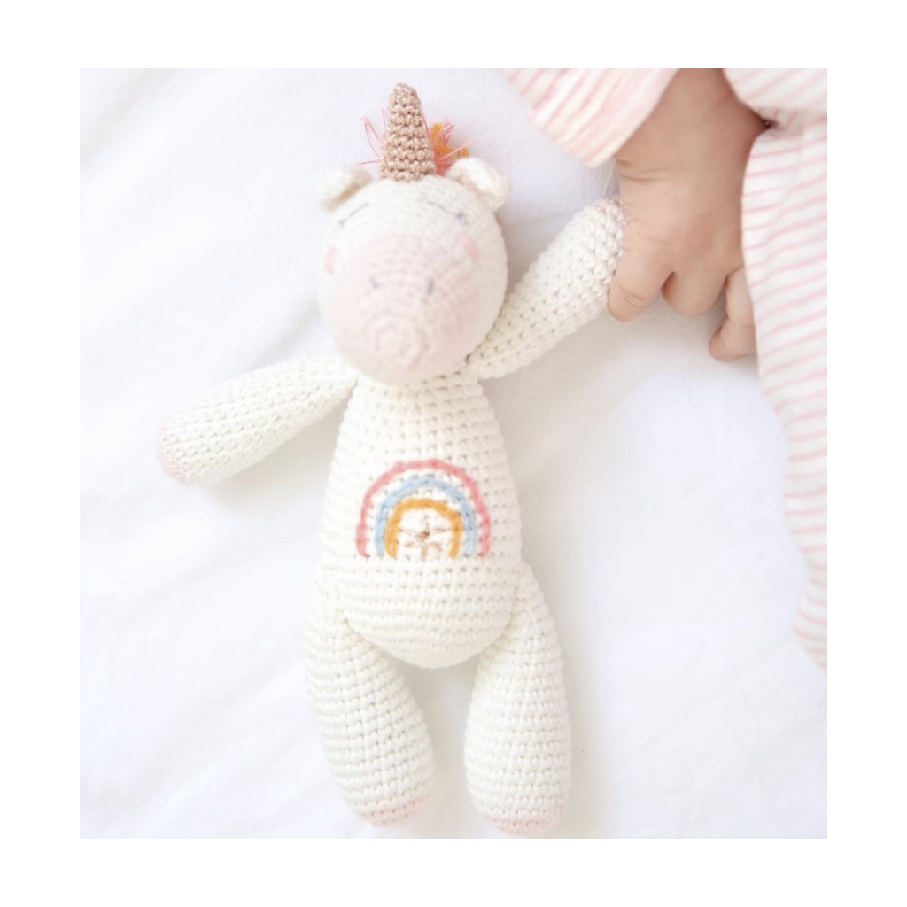 Crochet Unicorn Rattle Toy لعبة يونيكورن