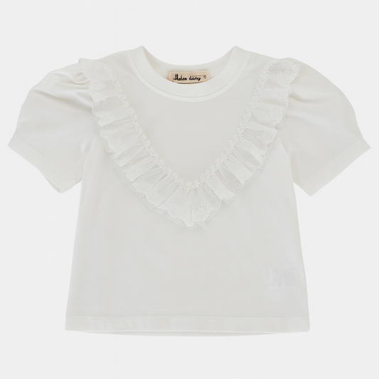 White Lace Top Shirt بلوزة لون أبيض